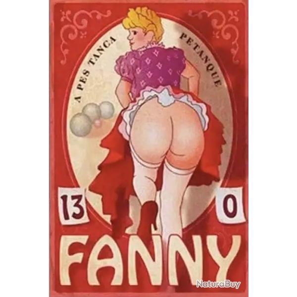 PLAQUE METALLIQUE HUMORISTIQUE "FANNY" - PETANQUE