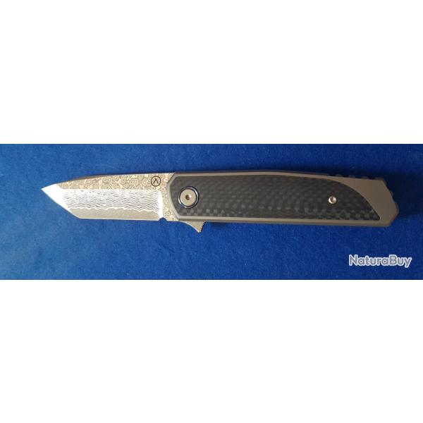 Couteau pliant Damas titane custom Ray LACONICO - Alliance designs