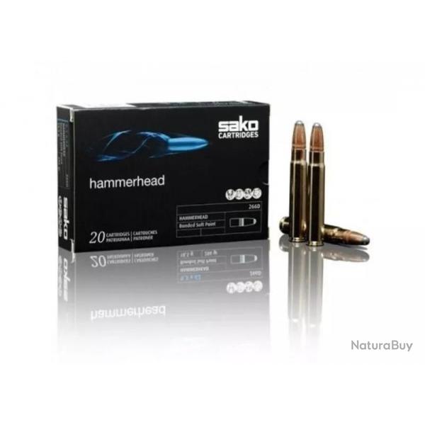 CARTOUCHES SAKO 338 WIN MAG 250grs - 16.2g - HAMMERHEAD SP 256A Boite de 20 units