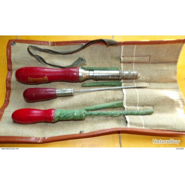 POCHETTE A OUTILS EN METAL AVEC DIFFERENTS TOURNEVIS , A CLIQUET OU SANS , DIFFERENTES TETES , NEUF