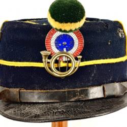 KÉPI DE SOUS-OFFICIER DE CHASSEURS À PIED MODÈLE 1884 - FRANCE Bon  France III eme Republique Milita