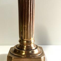 Ancien Flambeau Bougeoir de Poing Louis XVI Gravé Bureau de la Guerre Bronze