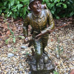 WW1 BEAU BRONZE DE POILU SIGNE ENV 40 CM "H FUGERE"