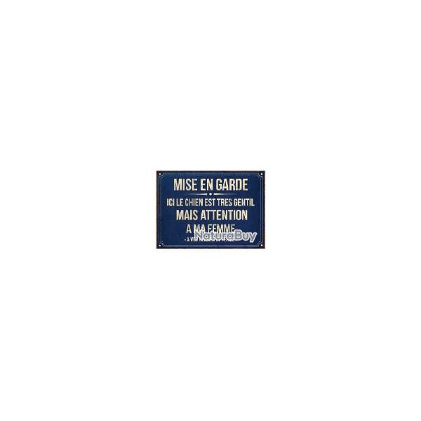 Plaque humouristique mise en garde 15x21cm