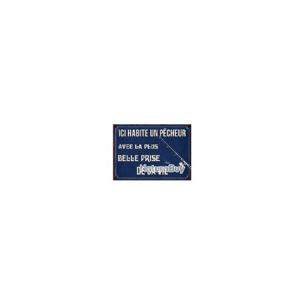 Plaque humouristique un pcheur 15x21cm