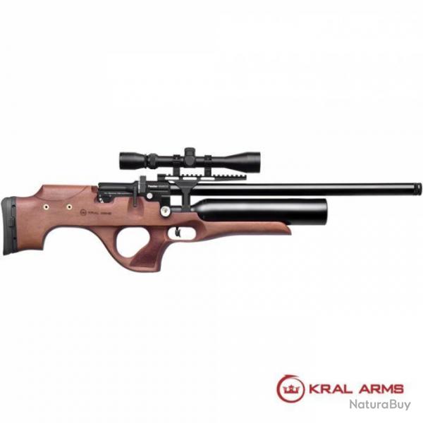 PACK Carabine PCP KRAL Puncher Knight Wood 4.5 / 5.5mm 19,9 J. + Pompe Pcp + 4-16 x 44AO + 4 H&N