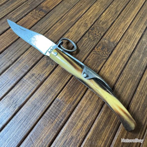 BEAU PETIT COUTEAU A PALME EN CORNE  COLLECTION TARRY LEVIGNE FRANCE A THIERS TRS BON TAT ANNE 30