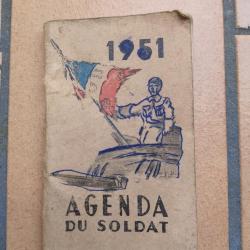 AGENDA DU SOLDAT ANNEE 1951 INDOCHINE ALGERIE
