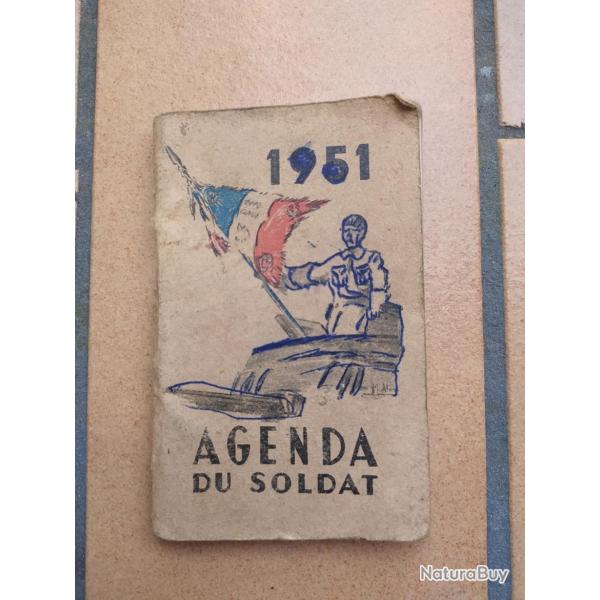 AGENDA DU SOLDAT ANNEE 1951 INDOCHINE ALGERIE