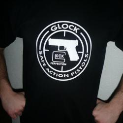 DESTOCKAGE TEE SHIRT noir GLOCK Original ( tailles M à XXL airsoft paintball tir tar stand pistolet