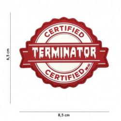 Patch 3D PVC Terminator Gris (101 Inc) Rouge