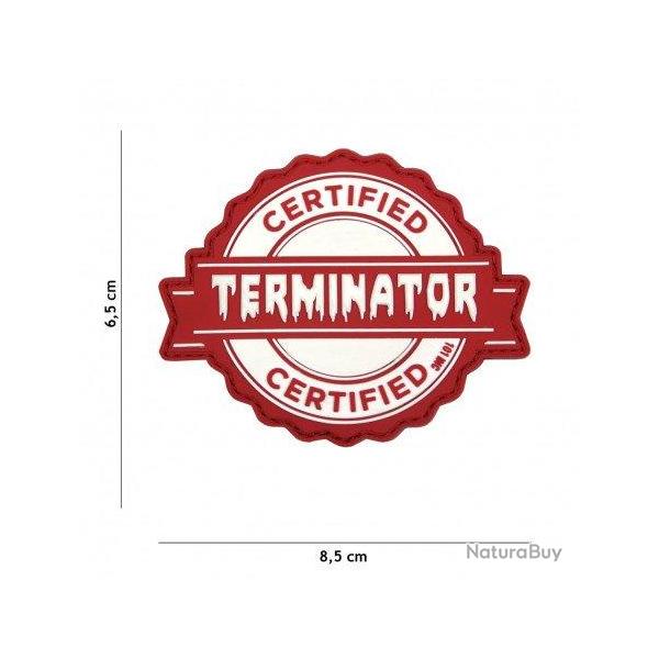 Patch 3D PVC Terminator Gris (101 Inc) Rouge