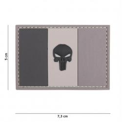 Patch 3D PVC Drapeau France Punisher Gris (101 Inc) Wolf Grey