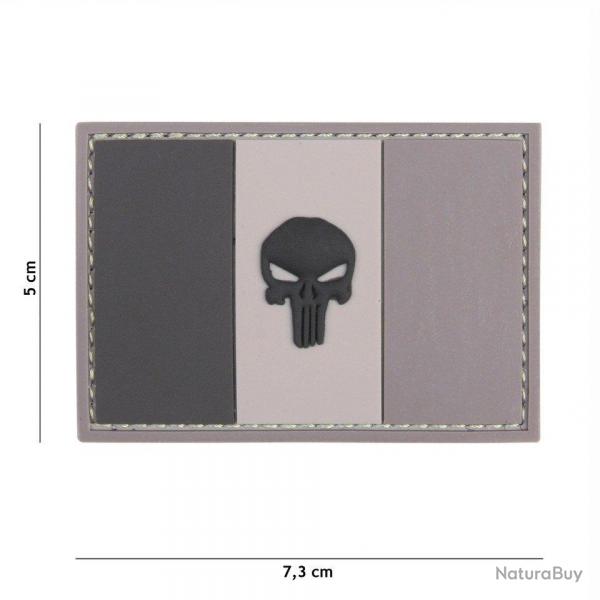 Patch 3D PVC Drapeau France Punisher Gris (101 Inc) Wolf Grey