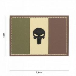 Patch 3D PVC Drapeau France Punisher Gris (101 Inc) OD