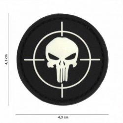 Patch 3D PVC Punisher Cible Rose (101 Inc) Noir