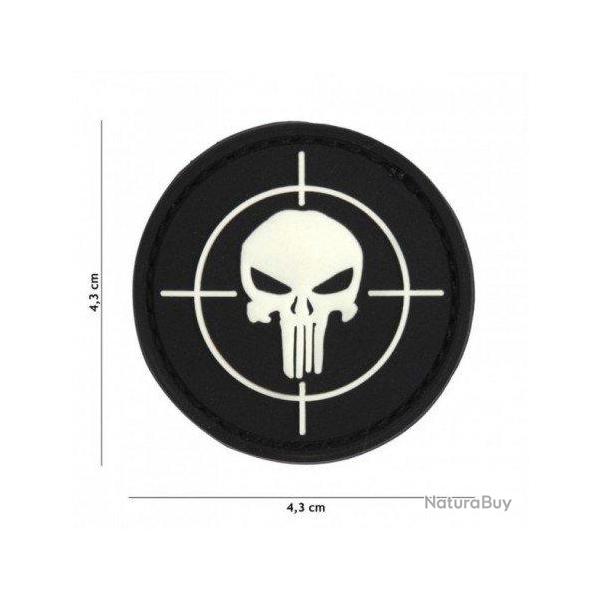 Patch 3D PVC Punisher Cible Rose (101 Inc) Noir