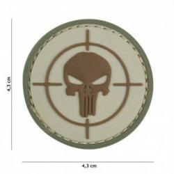 Patch 3D PVC Punisher Cible Rose (101 Inc) Coyote