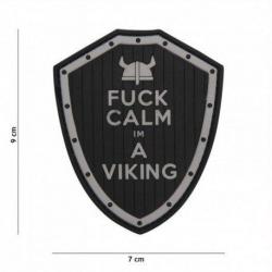 Patch 3D PVC Fuck Calm Marron & Gris (101 Inc) Noir