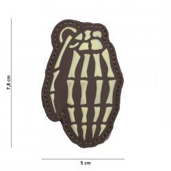Patch 3D PVC Skull grenade Marron (101 Inc) Marron