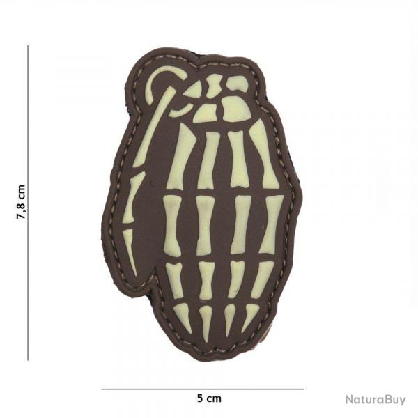 Patch 3D PVC Skull grenade Marron (101 Inc) Marron