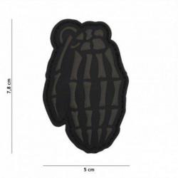 Patch 3D PVC Skull grenade Marron (101 Inc) Noir