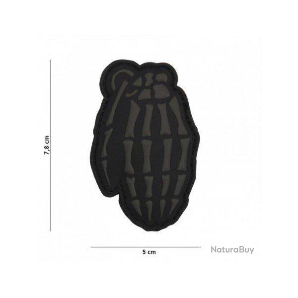 Patch 3D PVC Skull grenade Marron (101 Inc) Noir