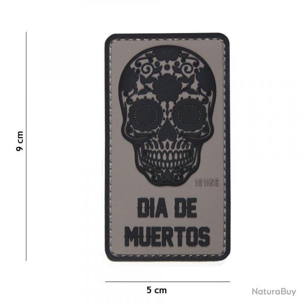 Patch 3D PVC Dia de Muertos Gris (101 Inc) Wolf Grey