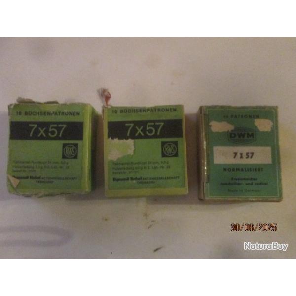 3 boites de 10 cartouches Cal 7x57
