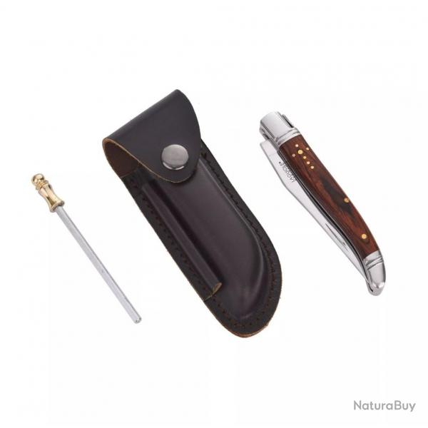 1 !!Laguiole HERITAGE Set couteau avec tui cuir