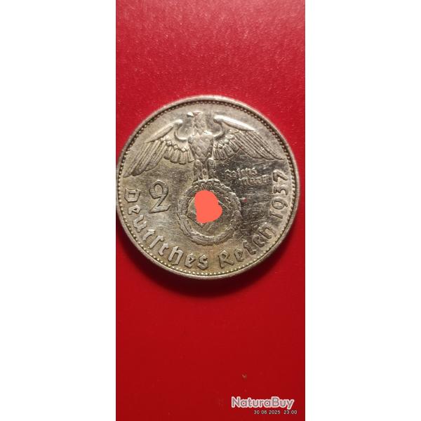 2 reichsmark Paul von Hindenburg1937 D