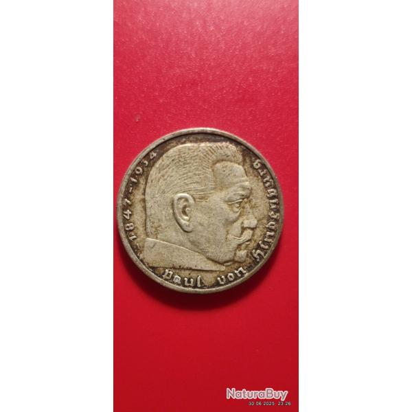 2 reichsmark Paul von Hindenburg1939 A