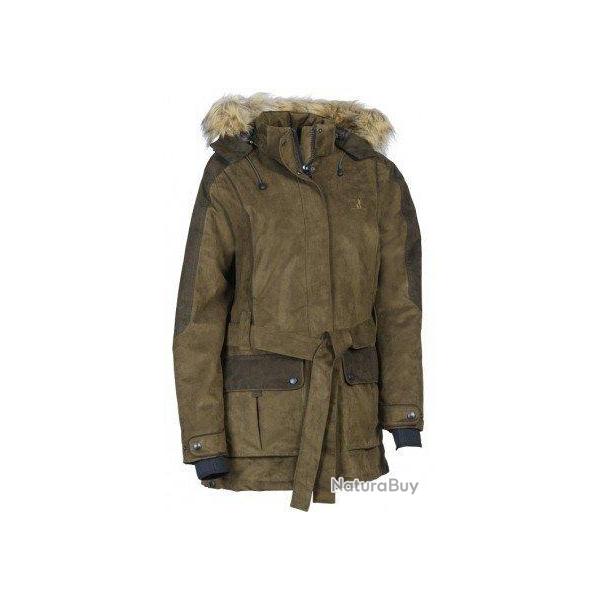Veste De Chasse Femme En Tweed Lourd Marron Olive - Taille 18 (42) Oliver Brown Of Chelsea - Occasion
