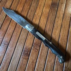 COUTEAU LE VRAI RASOIR MANCHE CORNE COLLECTION TARRY LEVIGNE FRANCE A THIERS BON ÉTAT ANNÉE 50
