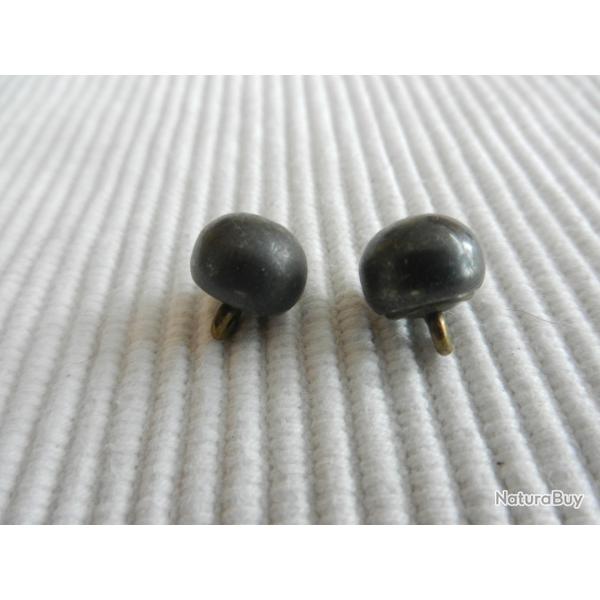 lot de  deux boutons grelot pour tenue militaire