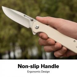 Couteau Pliant Sencut Aetheris Ivory EDC Lame Clip Point 9Cr18MoV Satinée Manche G10 S240951