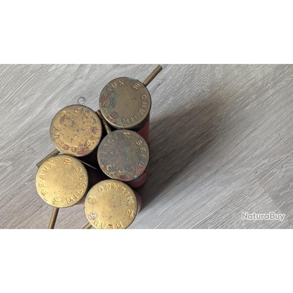 lots de   5  cartouches   broche  cal 16