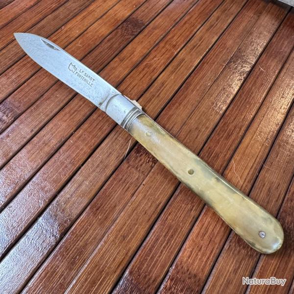 COUTEAU LE SABOT FONTENILLE PLEINE CORNE ARTISANAL FRANAIS ANNE 50 VINTAGE COLLECTOR