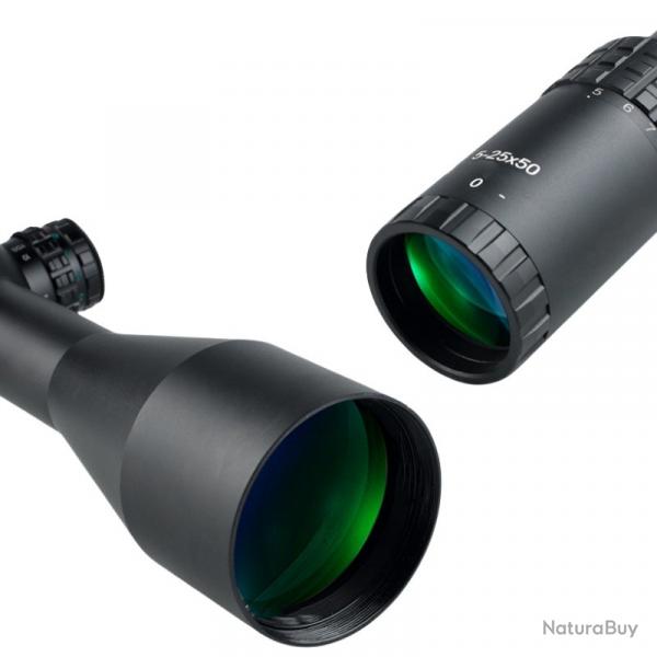 Lunette de tir 5-25x50 FFP pour calibre jusqu' .308 avec colliers aux choix