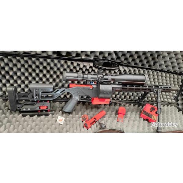 RUGER RPR 22lr - Bag Rider - CUSTOM V3- TIGE INOX (Support de sac) Ruger Rimfire rail picatinny