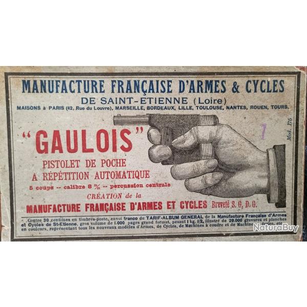 Petit tui d'origine, authentique, du pistolet " Le Gaulois " fabriqu par ManuFrance au dbut  XXe