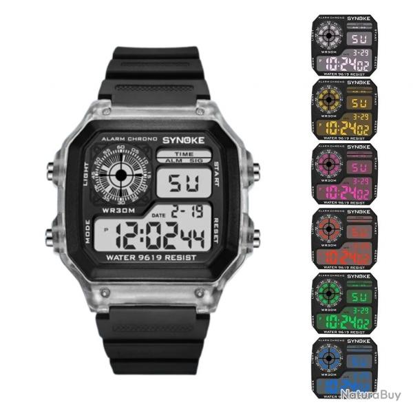 Montre Multifonction Numrique Blanche Transparente Retro - Sport Chronomtre Alarme Plein Air