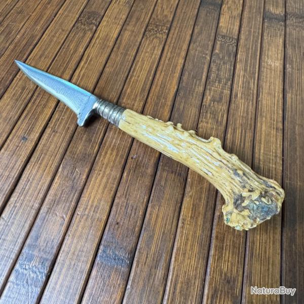 NICKER COUTEAU DE CHASSE TRADITIONNEL ALLEMAND  BOIS DE CERF ANNE 50/60