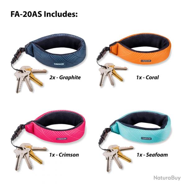 CARSON 5 Bracelets porte-cls flottants assorti