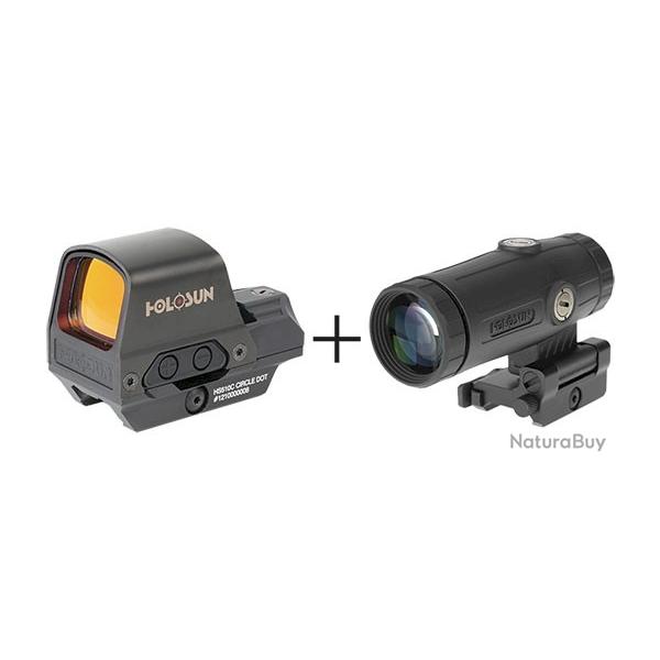 Pack point rouge Holosun Reflex 510C + Magnifier HM3X rticule rouge