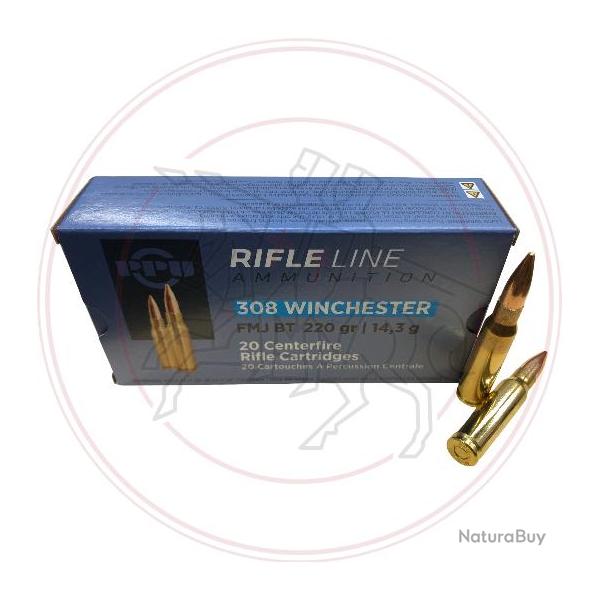 Cartouches PPU FMJBT - Calibre: 308win - 220grs - Boite de 20 units