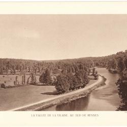 TIRAGE DE CLICHÉ TYPE GRAVURE - COMPAGNIE AÉRIENNE FRANÇAISE - LA VALLÉE DE LA VILAINE, SUD RENNES