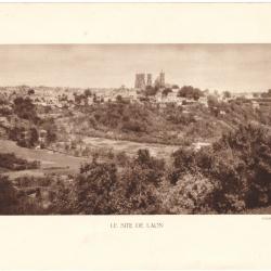 TIRAGE DE CLICHÉ TYPE GRAVURE - COMPAGNIE AÉRIENNE FRANÇAISE - LE SITE DE LAON