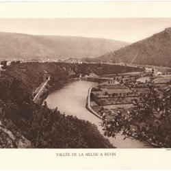 TIRAGE DE CLICHÉ TYPE GRAVURE - COMPAGNIE AÉRIENNE FRANÇAISE - VALLÉE DE LA MEUSE À REVIN
