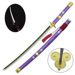 KATANA DECO LAME BAMBOU ET LED MOTIF ONE PIECE